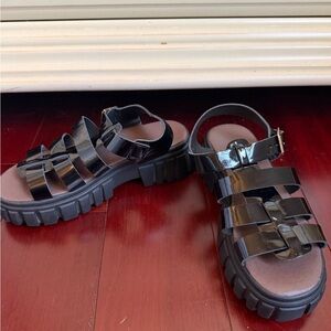 Black Strappy Platform Sandals